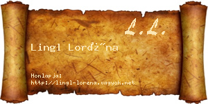 Lingl Loréna névjegykártya